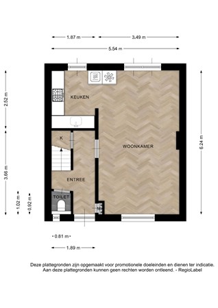 Floorplan - Pieter de Hooghstraat 71, 7412 RW Deventer